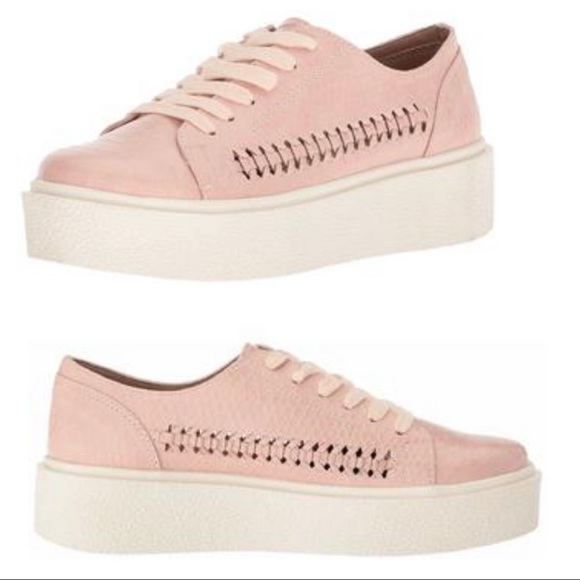 Coconuts by Matisse Shoes - Matisse Leather Sneakers loafers low top Shoes Womens lace up pink 10 white new